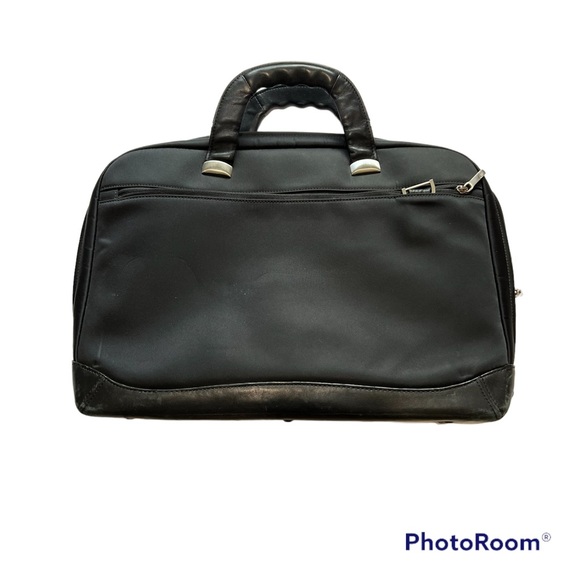 TUMI 2947D Black leather nylon Briefcase Bag Mens Flaws - Picture 2 of 16